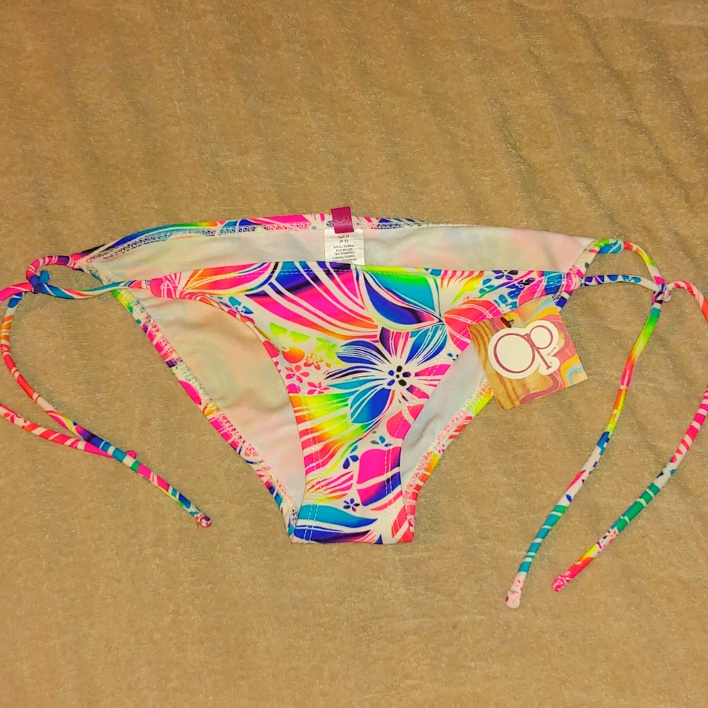 NWT * BRIGHT FLOWER BIKINI BOTTOMS * S